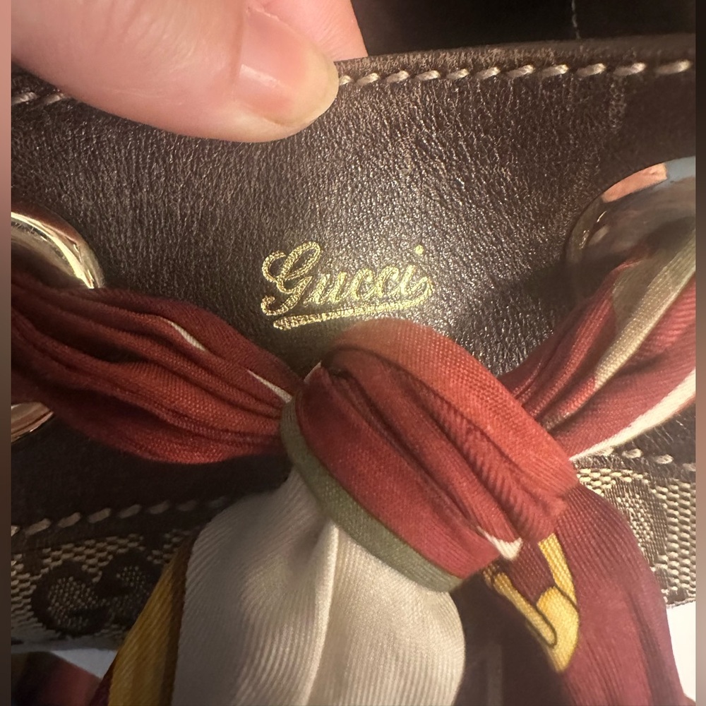 GUCCI VINTAGE POSITANO MONOGRAMMED LEATHER TOTE - Picture 10 of 10